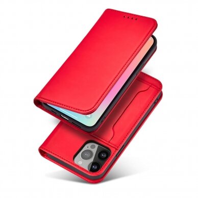 Iphone 14 Dėklas Magnet Card Case for  Raudonas 2