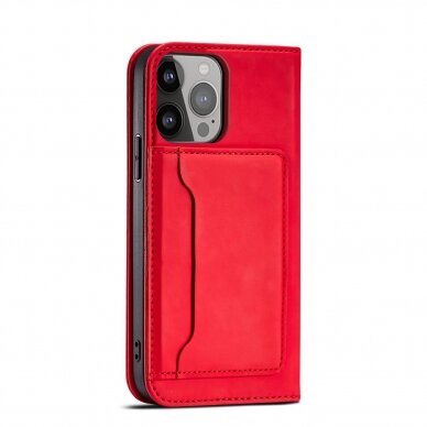 Iphone 14 Dėklas Magnet Card Case for  Raudonas 4