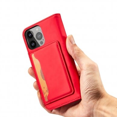 Iphone 14 Dėklas Magnet Card Case for  Raudonas 6