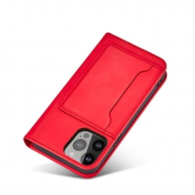 Iphone 14 Dėklas Magnet Card Case for  Raudonas 7