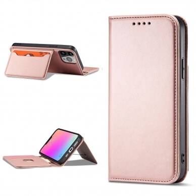 Iphone 14 Dėklas Magnet Card Case for  Rožinis  12