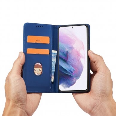 Dėklas Magnet Card Case for Samsung Galaxy S22 Plus Mėlynas 3