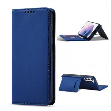Dėklas Magnet Card Case for Samsung Galaxy S22 Plus Mėlynas 4