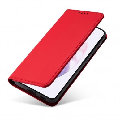 Dėklas Magnet Card Case for Samsung Galaxy S22 Plus Raudonas 1