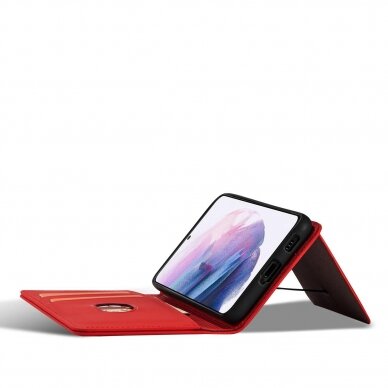 Dėklas Magnet Card Case for Samsung Galaxy S22 Plus Raudonas 2