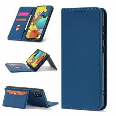 Samsung Galaxt A12 Dėklas Magnet Card Case 5G Mėlynas 1