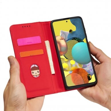 Samsung Galaxt A12 Dėklas Magnet Card Case 5G Raudonas 18