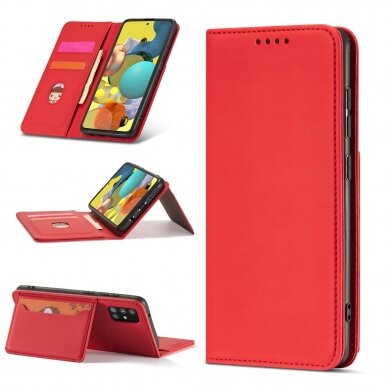 Samsung Galaxt A12 Dėklas Magnet Card Case 5G Raudonas 4