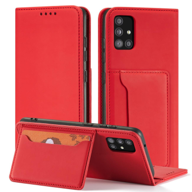 Samsung Galaxt A12 Dėklas Magnet Card Case 5G Raudonas 6