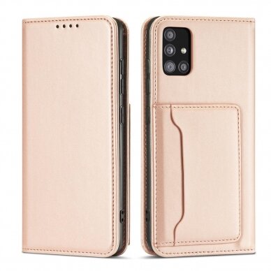 Samsung Galaxy A52 / A52s Dėklas Magnet Card Case 5G Rožinis 1