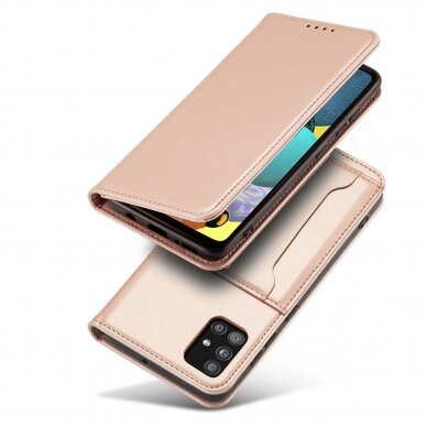 Samsung Galaxy A52 / A52s Dėklas Magnet Card Case 5G Rožinis 2