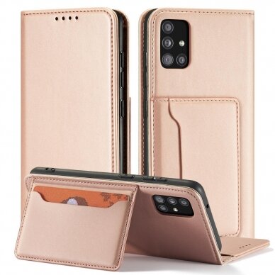 Samsung Galaxy A52 / A52s Dėklas Magnet Card Case 5G Rožinis 5