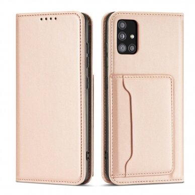 Samsung Galaxy A52 / A52s Dėklas Magnet Card Case 5G Rožinis 6