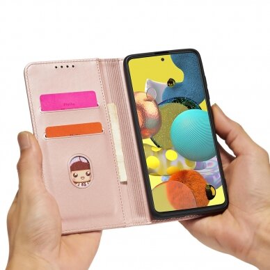 Dėklas Magnet Card Case Xiaomi Redmi Note 11 Pro Rožinis 17