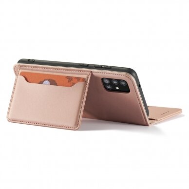 Dėklas Magnet Card Case Xiaomi Redmi Note 11 Pro Rožinis 20
