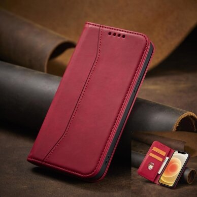 Dėklas Magnet Fancy Case for iPhone 12 Pro Raudonas 11