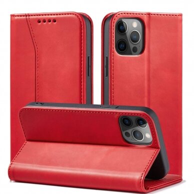 Dėklas Magnet Fancy Case for iPhone 12 Pro Raudonas 15
