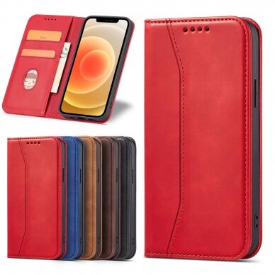 Dėklas Magnet Fancy Case for iPhone 12 Pro Raudonas 2