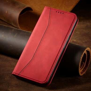 Dėklas Magnet Fancy Case for Samsung Galaxy S22 + (S22 Plus) Raudonas 4