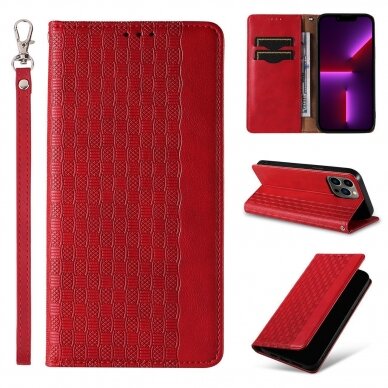 Iphone 14 Dėklas Magnet Strap Case for  Raudonas 2