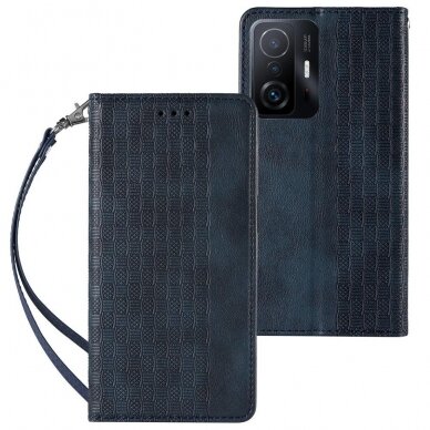 Dėklas Magnet Strap Case for Xiaomi Redmi Note 11 Pro Mėlynas 1