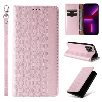 Iphone 14 Dėklas Magnet Strap Case  Rožinis 2