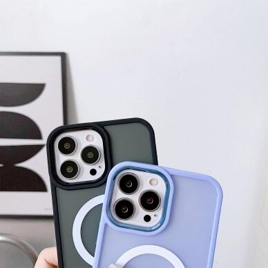 Dėklas Magnetic Color Matte iPhone 15 Plus - Tamsiai mėlynas 2