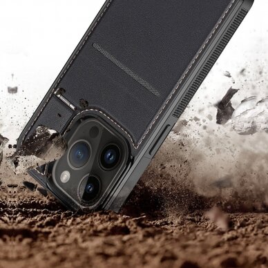 Dėklas MagSafe Wallet RFID Blocking Stand Dux Ducis Rafi Mag iPhone 13 Pro - Juodas 12