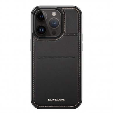 Dėklas MagSafe Wallet RFID Blocking Stand Dux Ducis Rafi Mag iPhone 13 Pro - Juodas