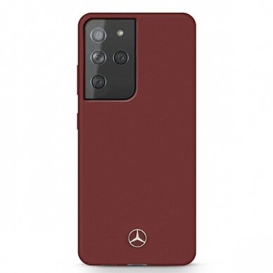 Dėklas Mercedes MEHCS21LSILRE Silicone Line Samsung Galaxy S21 Ultra telefonui raudonas