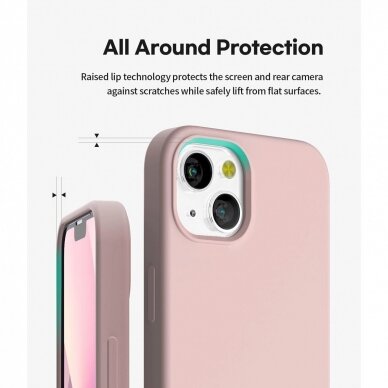 Dėklas Mercury Silicone Case Apple iPhone 13 rožinio smėlio  2