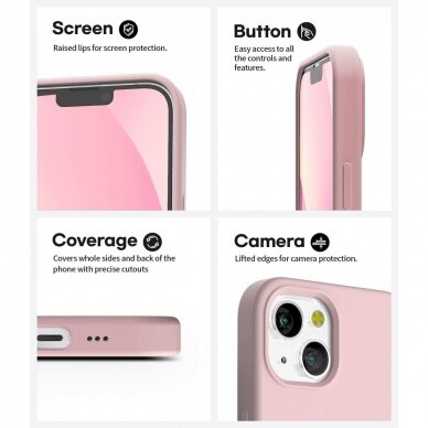 Dėklas Mercury Silicone Case Apple iPhone 13 rožinio smėlio  3