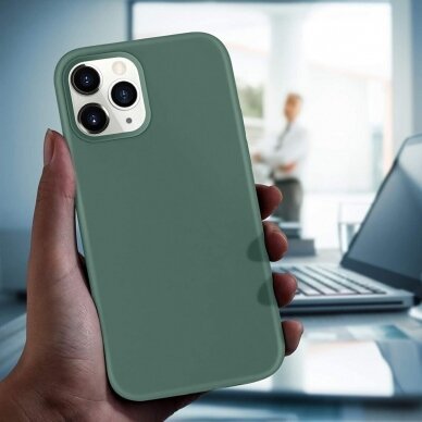 Dėklas Mercury Silicone Case Apple iPhone 13 tamsiai žalias  3