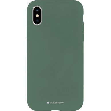 Dėklas Mercury Silicone Case Samsung A146 A14 5G tamsiai žalias