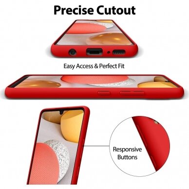 Dėklas Mercury Silicone Case Samsung A225 A22 4G raudonas  2