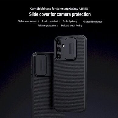 Dėklas Nillkin CamShield Case with camera cover for Samsung Galaxy A15 5G - Juodas 9