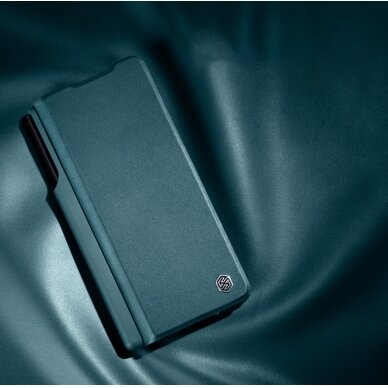 Dėklas Nillkin Qin Leather Pro Samsung Galaxy Z Fold 5 Leather Flip Case su Camera Cover - Auksinis 11