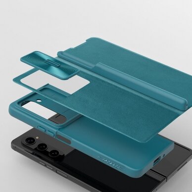 Dėklas Nillkin Qin Leather Pro Samsung Galaxy Z Fold 5 Leather Flip Case su Camera Cover - Auksinis 13