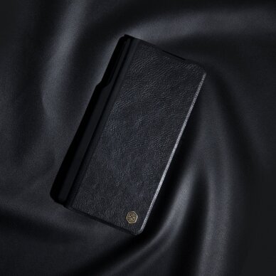 Dėklas Nillkin Qin Leather Pro Samsung Galaxy Z Fold 5 Leather Flip Case su Camera Cover - Auksinis 14