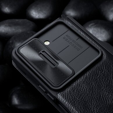 Dėklas Nillkin Qin Leather Pro Samsung Galaxy Z Fold 5 Leather Flip Case su Camera Cover - Auksinis 8