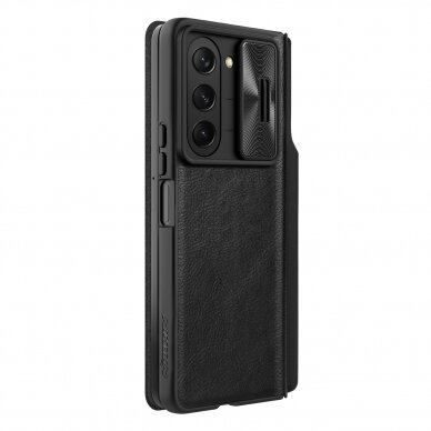 Dėklas Nillkin Qin Leather Pro Samsung Galaxy Z Fold 5 Leather Flip Case su Camera Cover - Juodas 2