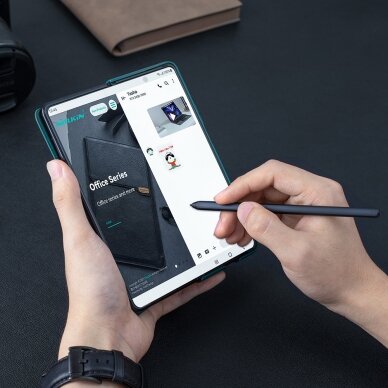 Dėklas Nillkin Qin Leather Pro Samsung Galaxy Z Fold 5 Leather Flip Case su Camera Cover - Juodas 9