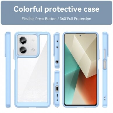 Dėklas Outer Space Case with gel frame for Xiaomi Redmi Note 13 5G - Mėlynas 1