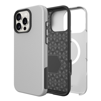 Dėklas Perfectionists Triangle Mag Case Apple iPhone 16 Pro Max sidabrinis