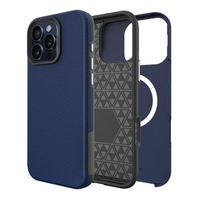 Dėklas Perfectionists Triangle Mag Case Apple iPhone 16 Pro tamsiai mėlynas