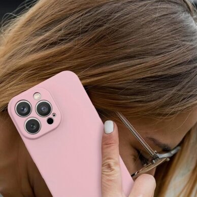 Iphone 13 Pro Max Dėklas Silicone  Tamsiai rožinis 8