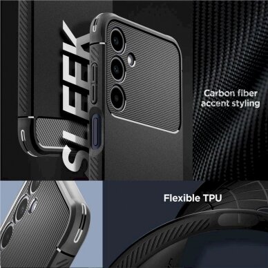 Akcija! Dėklas Spigen Rugged Armor case for Samsung Galaxy A25 5G - Matinis Juodas 6