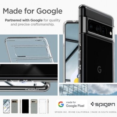 Akcija! Dėklas Spigen Ultra Hybrid case for Google Pixel 7 Pro Skaidrus 17