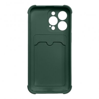 Dėklas su kišenėle kortelėms Card Armor Case Samsung Galaxy A22 4G Žalias 1