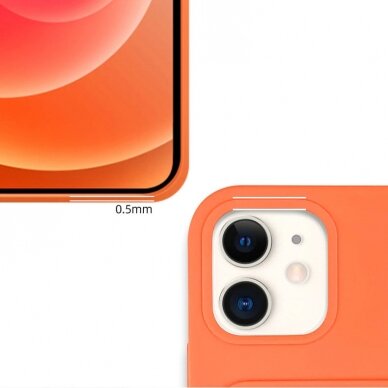 Iphone 12 Pro Max Dėklas su kišenėle kortelėms Card Case Oranžinis 3